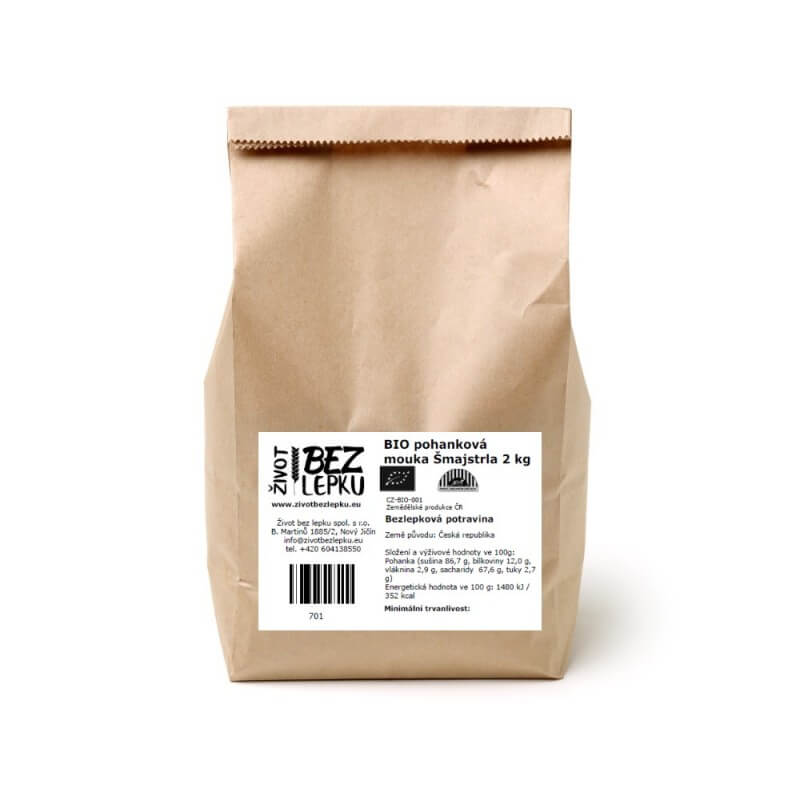 BIO pohánková múka Šmajstrla 2 kg BIO pohánková múka Šmajstrla 2 kg