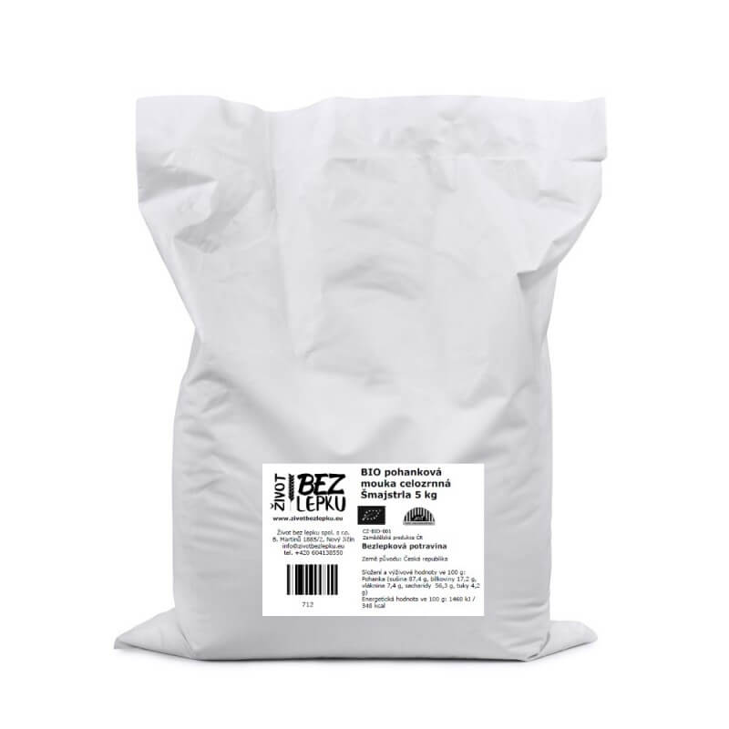 BIO pohánková mouka celozrnná Šmajstrla 5 kg BIO pohánková mouka celozrnná Šmajstrla 5 kg