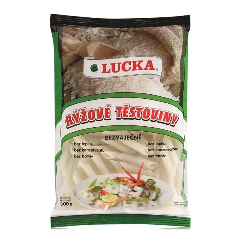 LUCKA ryžové cestoviny penne 300 g LUCKA ryžové cestoviny penne 300 g