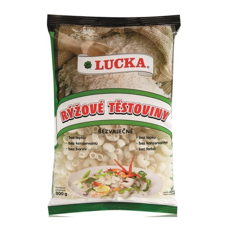 LUCKA ryžové cestoviny kolienka 300 g LUCKA ryžové cestoviny kolienka 300 g