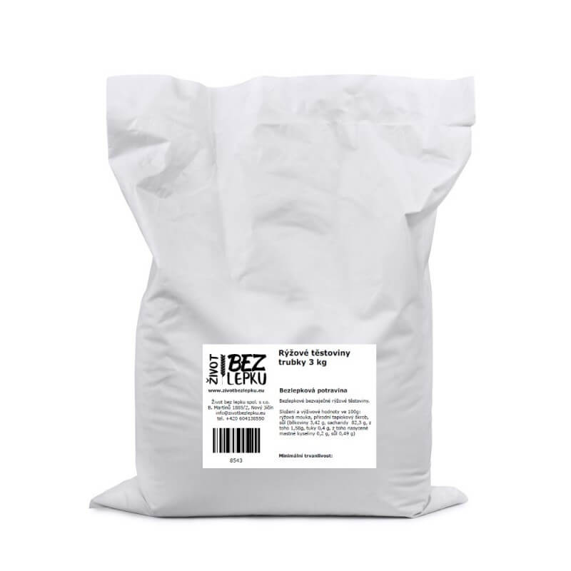 LUCKA ryžové cestoviny rúrky 3 kg LUCKA ryžové cestoviny rúrky 3 kg