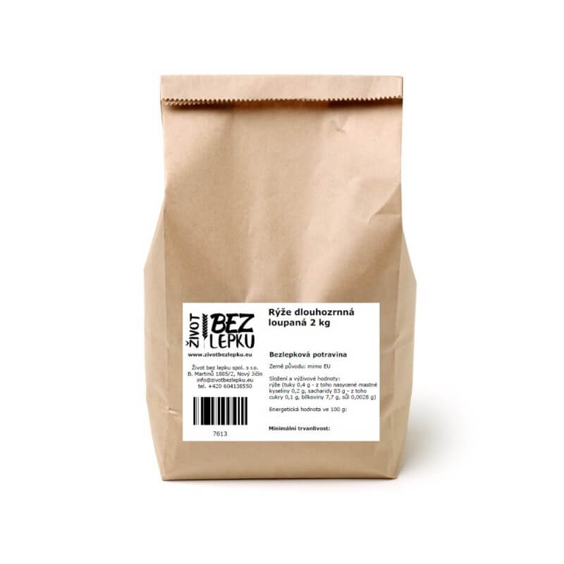 Ryža dlhozrnná lúpaná 2 kg Ryža dlhozrnná lúpaná 2 kg