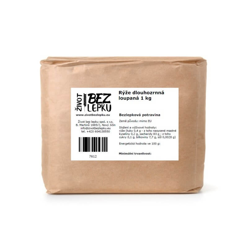 Ryža dlhozrnná lúpaná 1 kg Ryža dlhozrnná lúpaná 1 kg