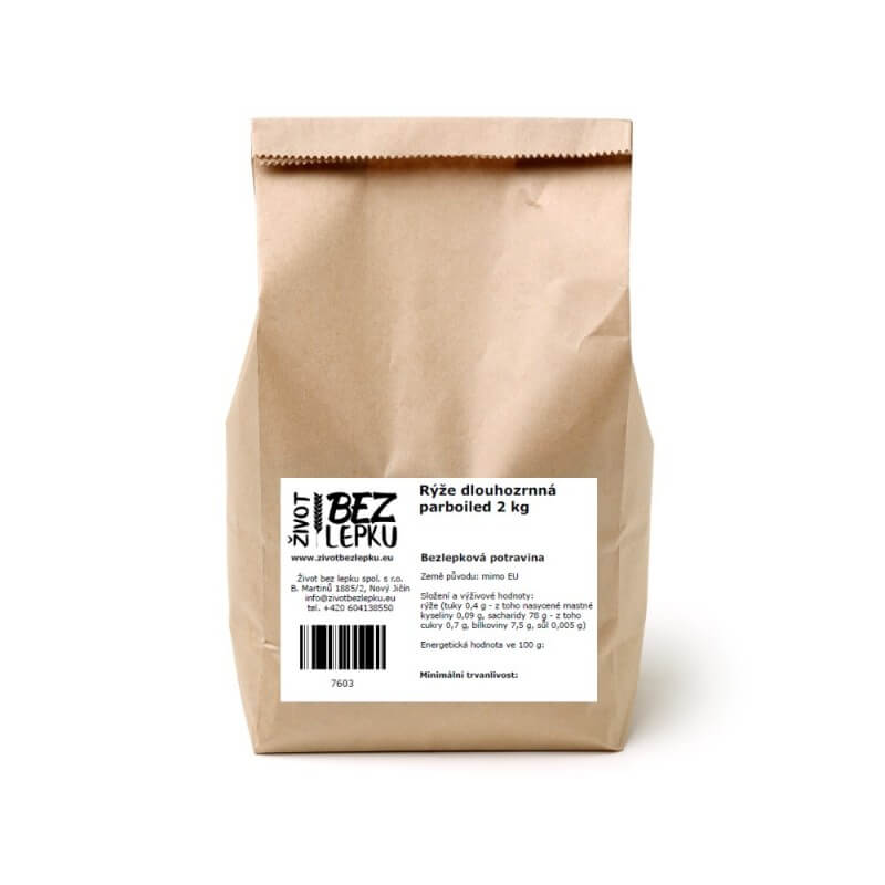 Ryža dlhozrnná parboiled 2 kg Ryža dlhozrnná parboiled 2 kg