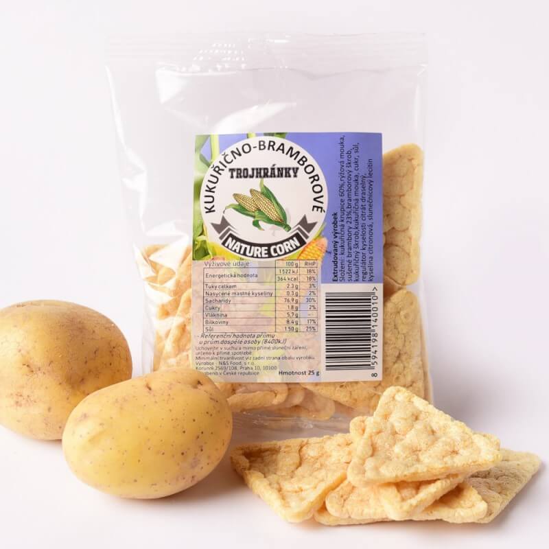 Kukurično-zemiakové trojhránky 25 g Kukurično-zemiakové trojhránky 25 g