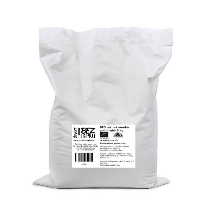 BIO rýžová mouka polohrubá 5 kg BIO rýžová mouka polohrubá 5 kg