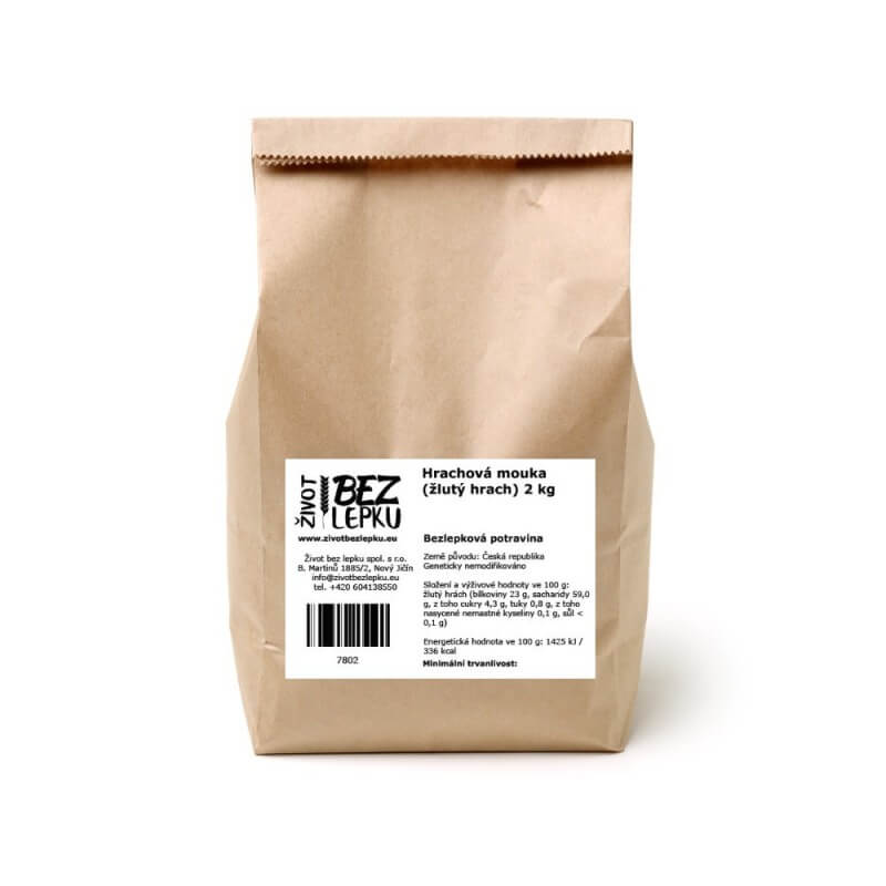 Hrachová mouka ze žlutého hrachu 2 kg Hrachová mouka ze žlutého hrachu 2 kg