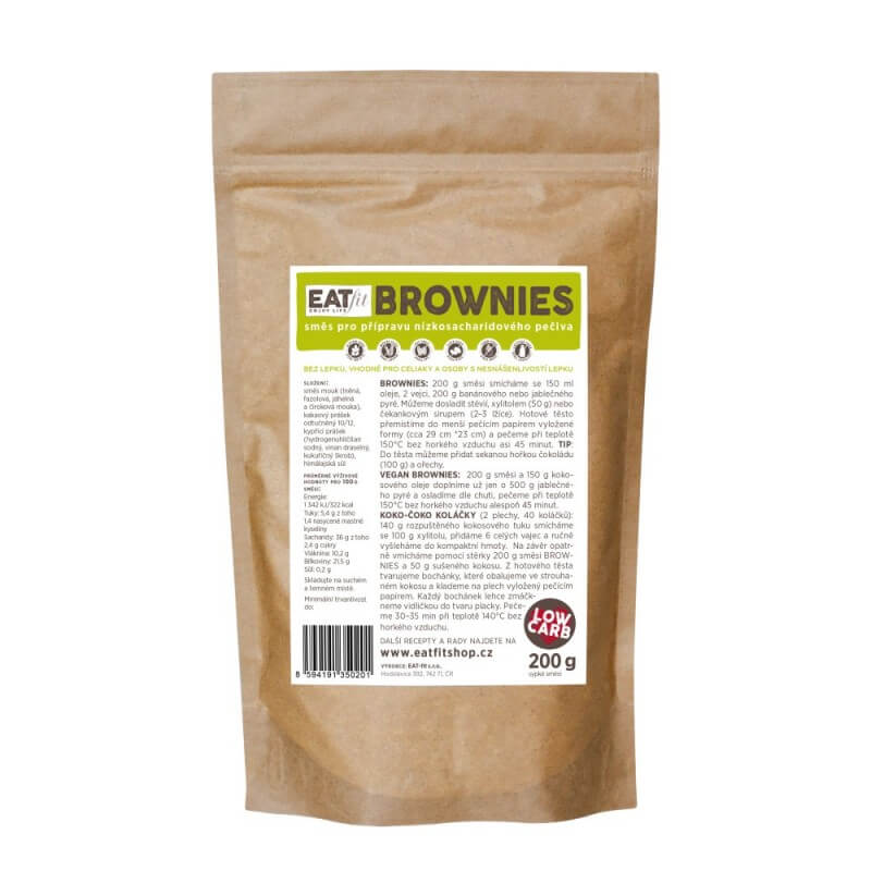 Eat-fit BROWNIES bezlepková zmes 200 g Eat-fit BROWNIES bezlepková zmes 200 g