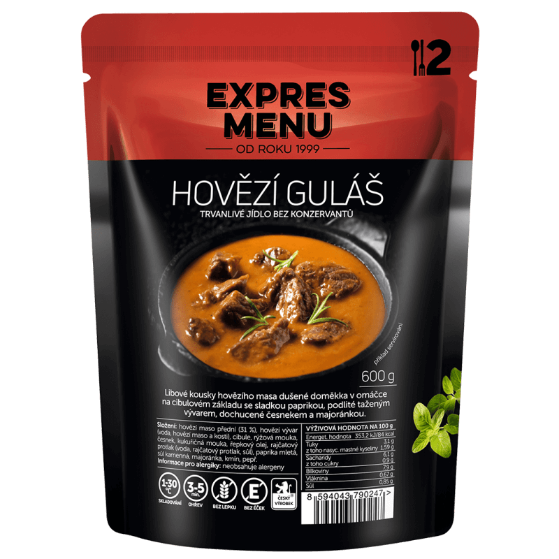Hovězí guláš 2 porce EXPRES MENU 600 g Hovězí guláš 2 porce EXPRES MENU 600 g