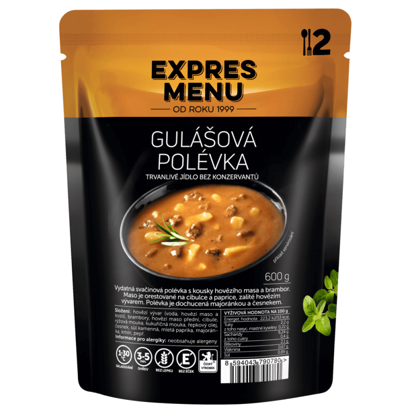 Gulášová polievka 2 porcie EXPRES MENU 600 g Gulášová polievka 2 porcie EXPRES MENU 600 g