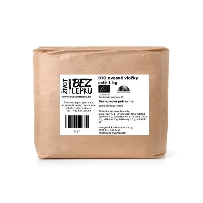 BIO ovsené vločky celé 1 kg BIO ovsené vločky celé 1 kg
