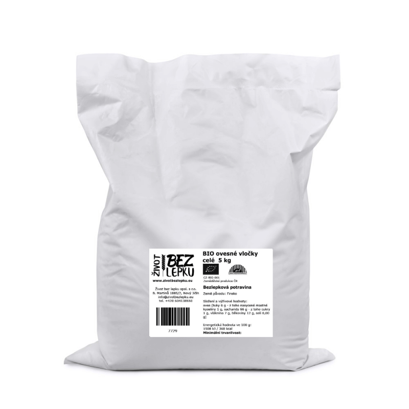 BIO ovsené vločky celé 5 kg BIO ovsené vločky celé 5 kg