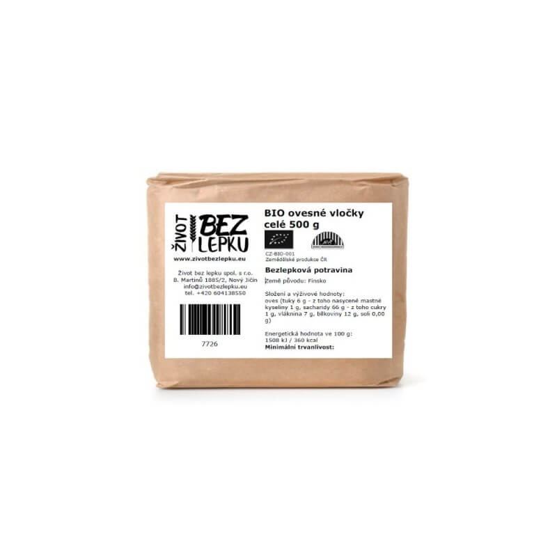 BIO ovsené vločky celé 500 g BIO ovsené vločky celé 500 g