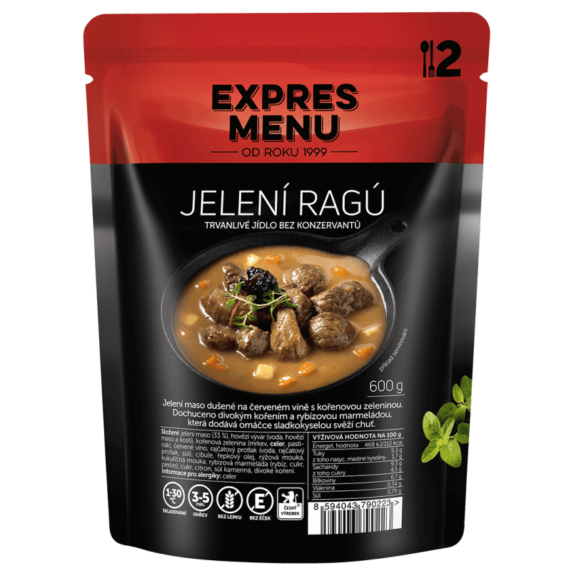 Jelení ragú 2 porce EXPRES MENU 600 g Jelení ragú 2 porce EXPRES MENU 600 g
