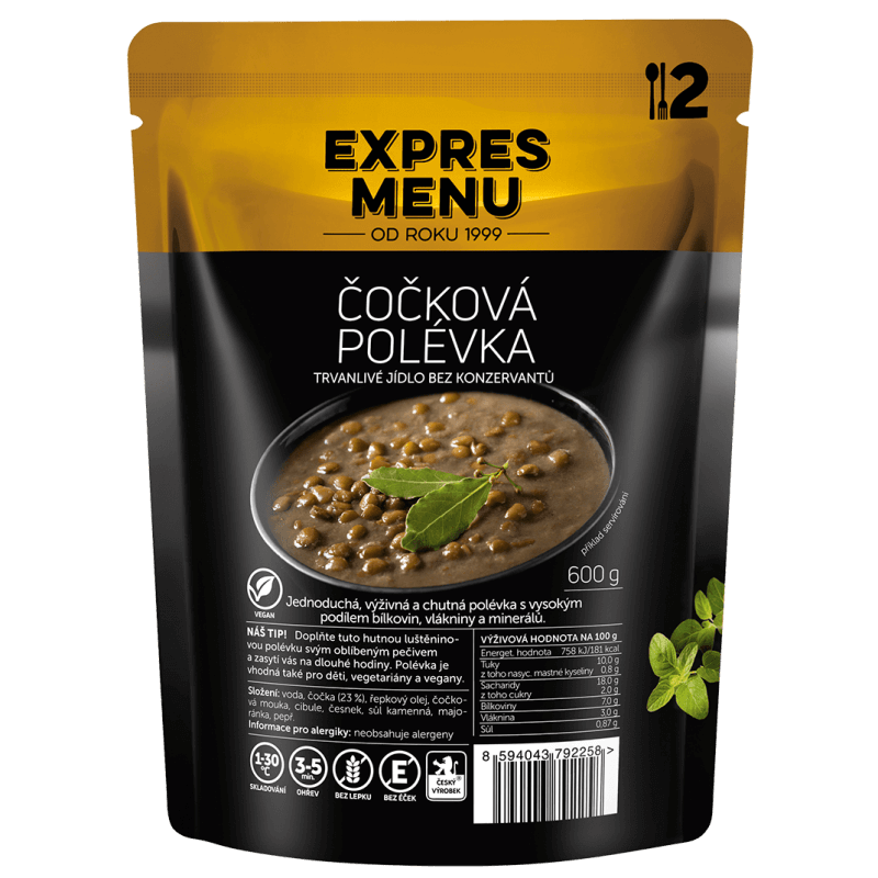 Šošovicová polievka 2 porcie EXPRES MENU 600 g