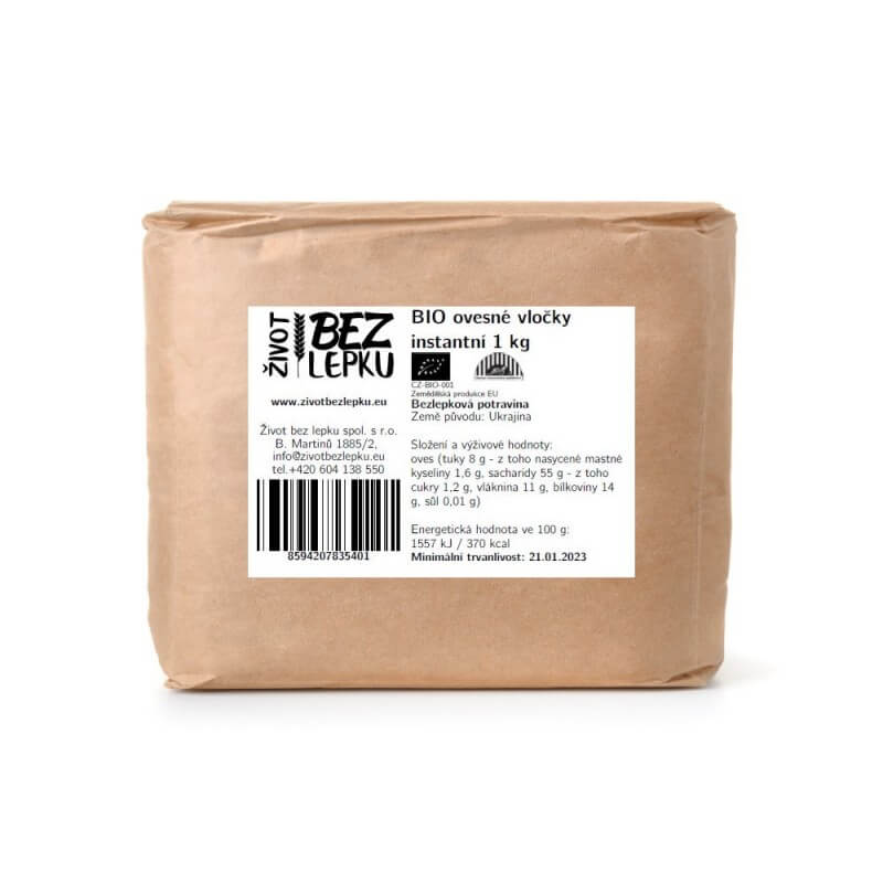 BIO ovsené vločky instantné 1 kg BIO ovsené vločky instantné 1 kg