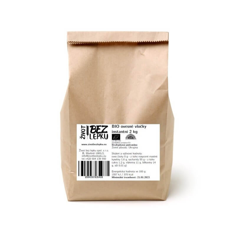 BIO ovsené vločky instantné 2 kg BIO ovsené vločky instantné 2 kg