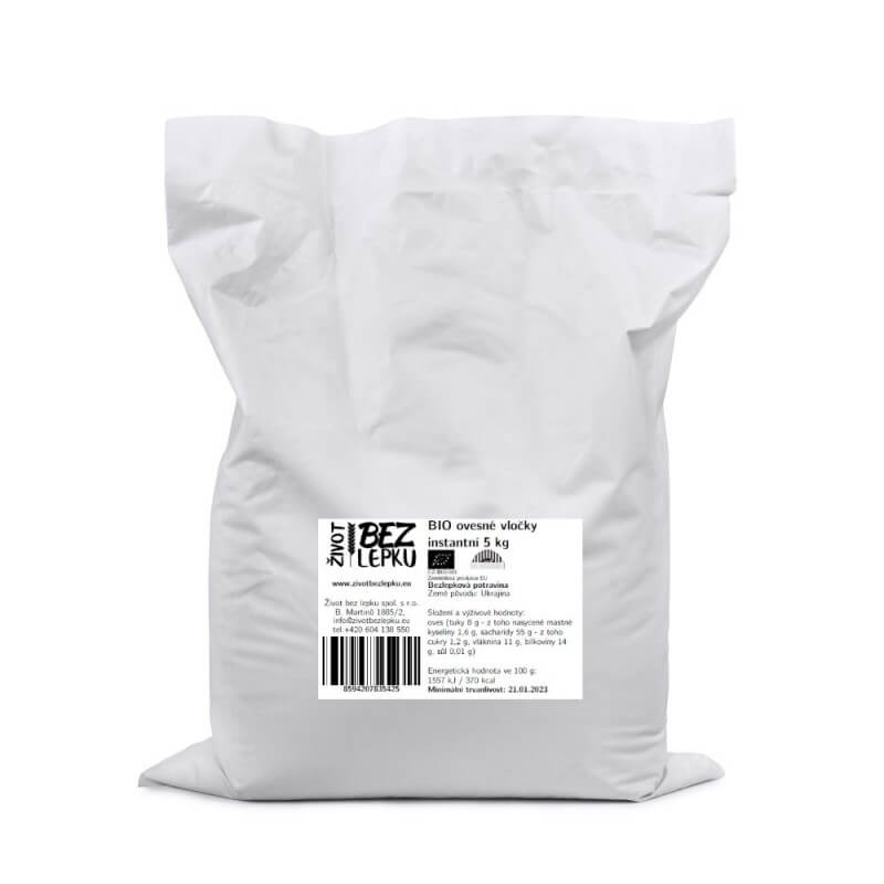 BIO ovsené vločky instantné 5 kg BIO ovsené vločky instantné 5 kg