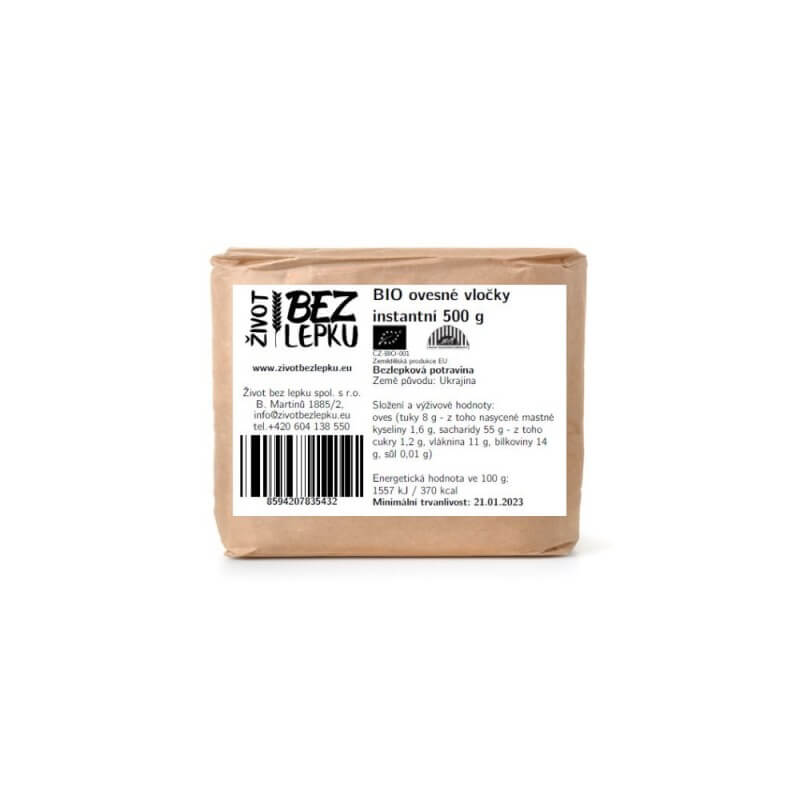 BIO ovsené vločky instantné 500 g BIO ovsené vločky instantné 500 g