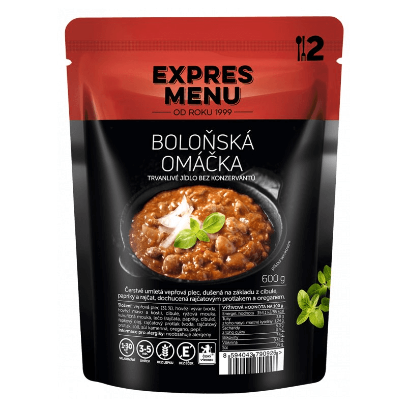 Boloňská omáčka 2 porce EXPRES MENU 600 g Boloňská omáčka 2 porce EXPRES MENU 600 g