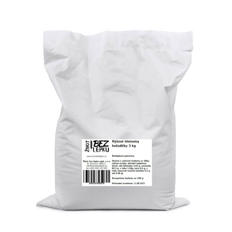 LUCKA ryžové cestoviny polievkové hviezdičky 3 kg LUCKA ryžové cestoviny polievkové hviezdičky 3 kg