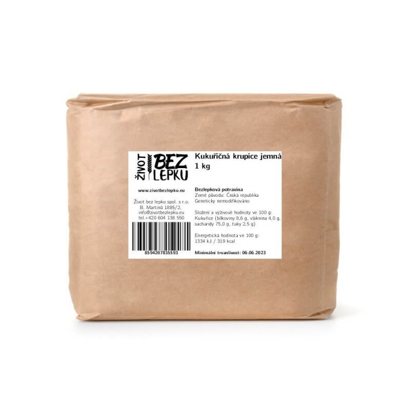 Kukuričná krupica jemná 1 kg Kukuričná krupica jemná 1 kg