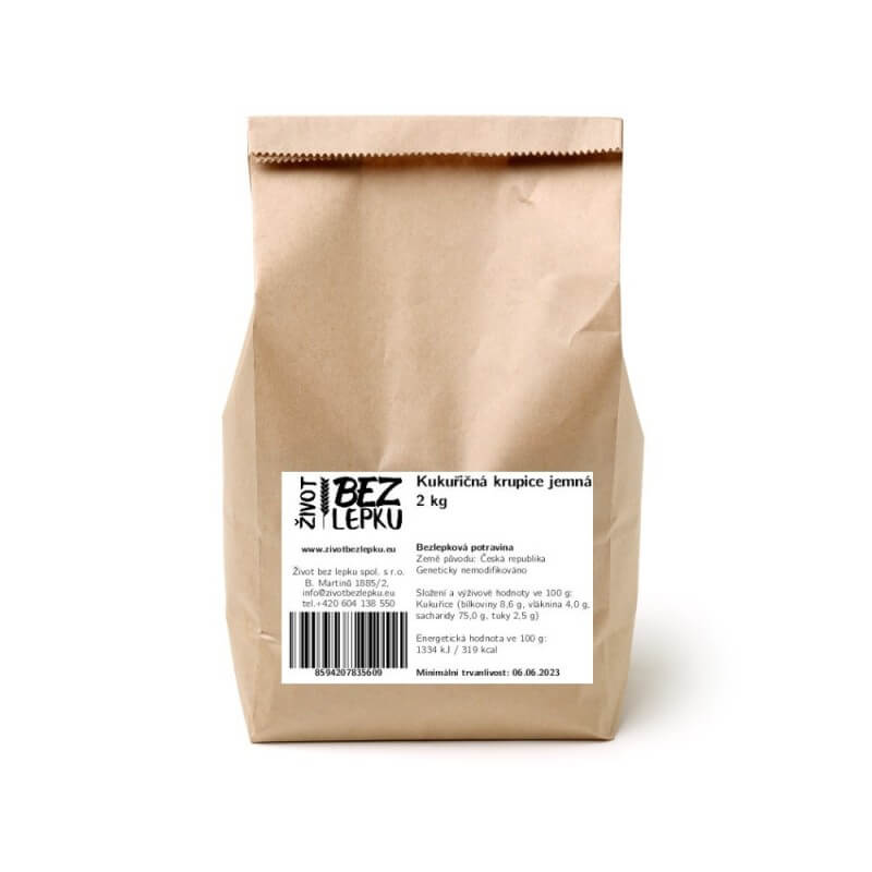 Kukuričná krupica jemná 2 kg Kukuričná krupica jemná 2 kg
