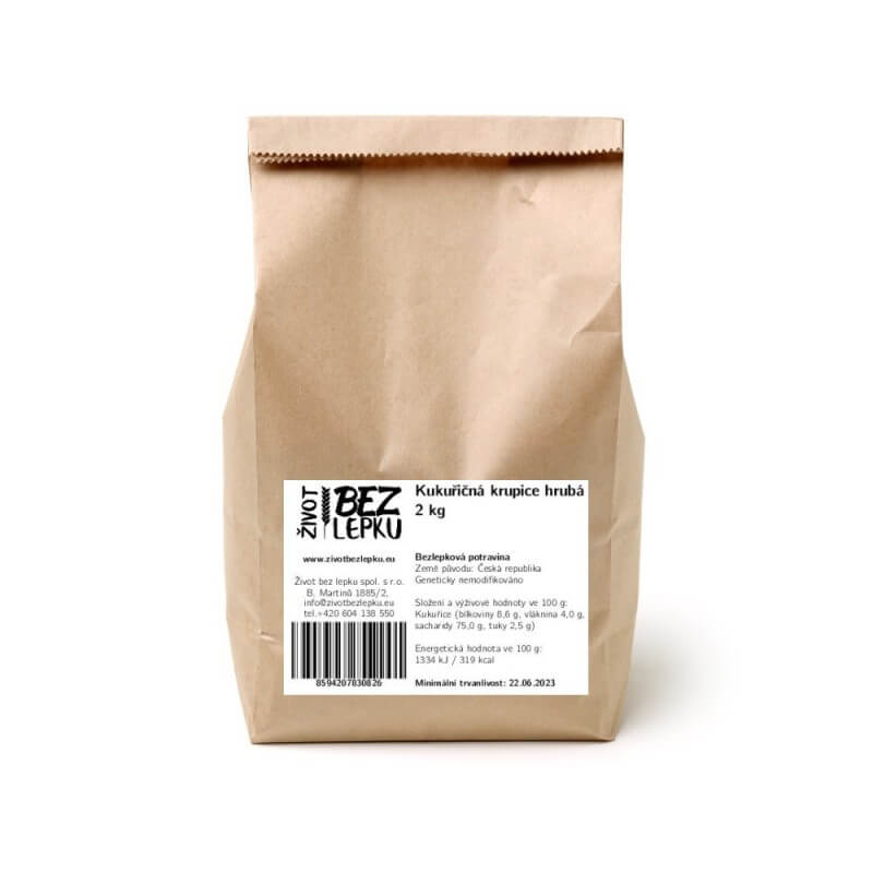 Kukuričná krupica hrubá 2 kg Kukuričná krupica hrubá 2 kg