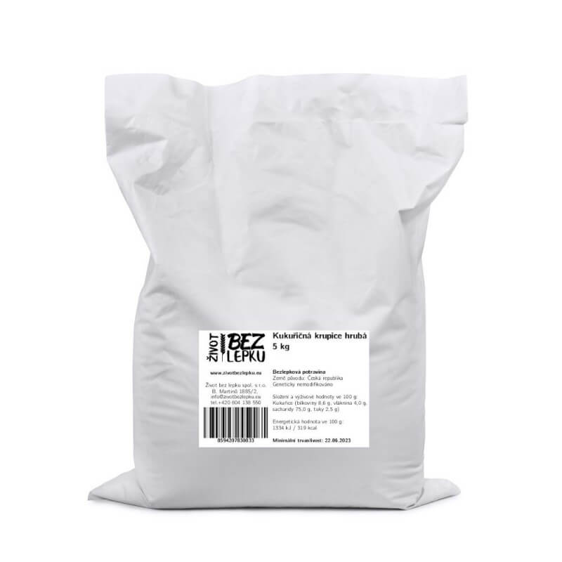 Kukuričná krupica hrubá 5 kg Kukuričná krupica hrubá 5 kg