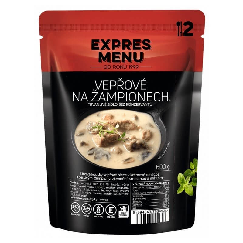 Bravčové na šampiňónoch 2 porcie EXPRES MENU 600 g Bravčové na šampiňónoch 2 porcie EXPRES MENU 600 g