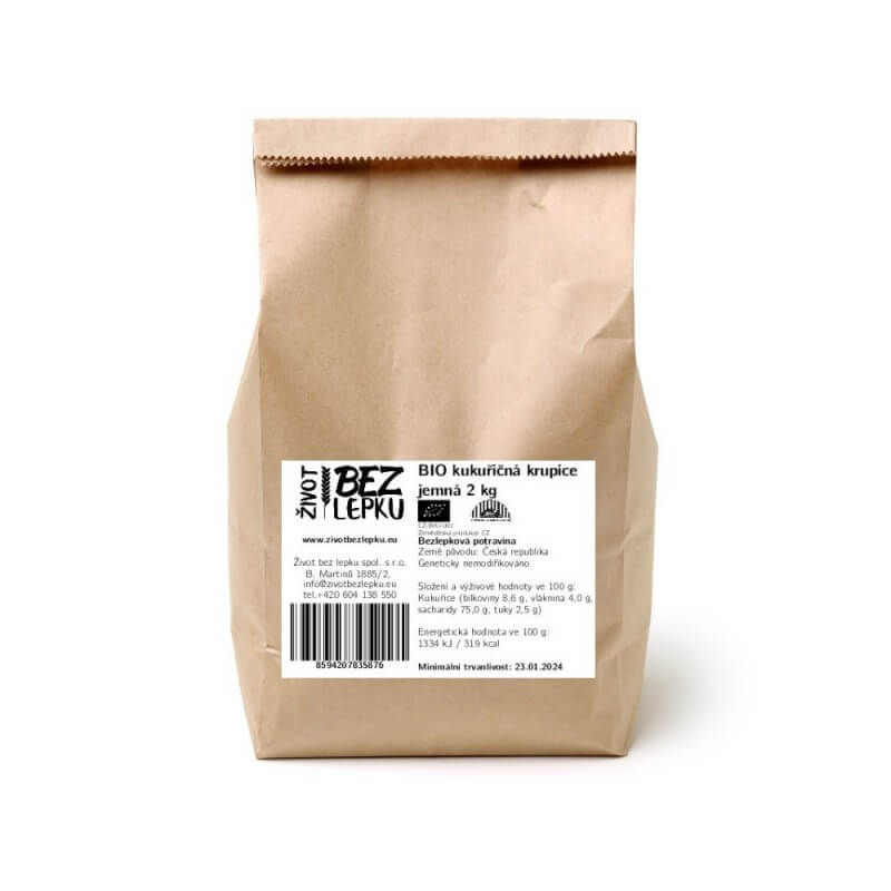 BIO kukuričná krupica jemná 2 kg BIO kukuričná krupica jemná 2 kg