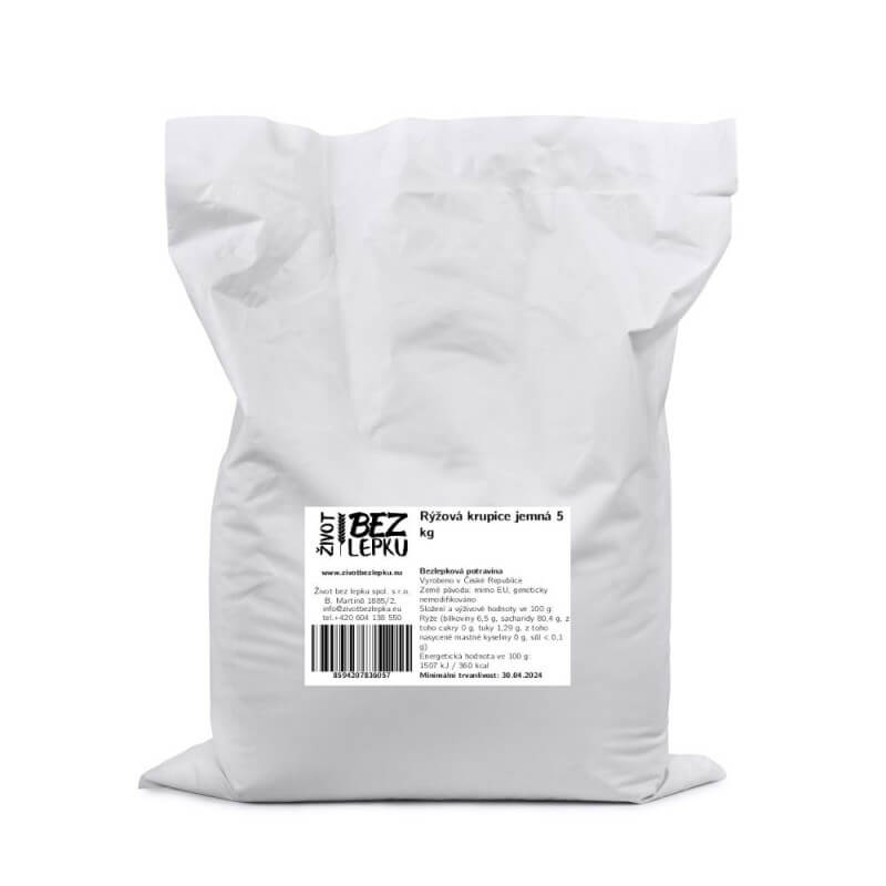 Ryžová krupica jemná 5 kg Ryžová krupica jemná 5 kg