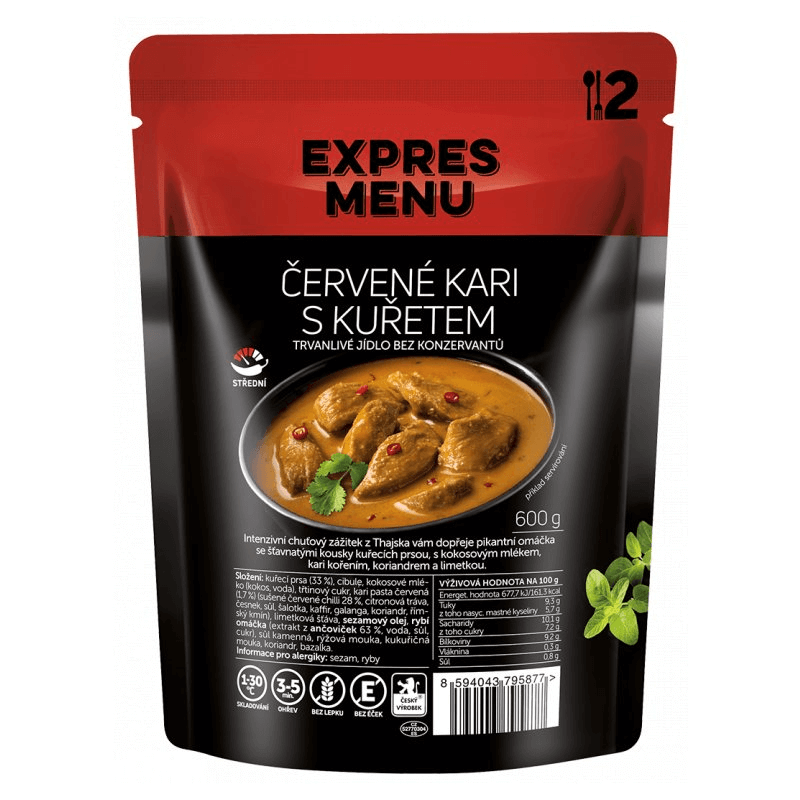 Červené karí s kuraťom 2 porcie EXPRES MENU 600 g Červené karí s kuraťom 2 porcie EXPRES MENU 600 g