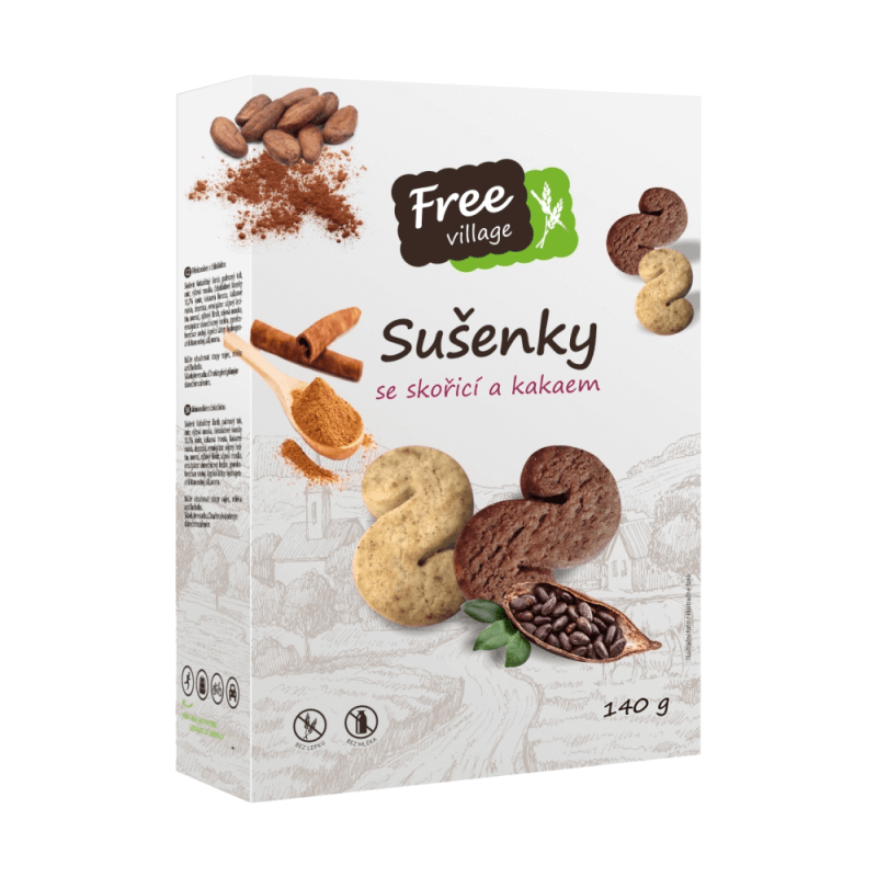 Sušienky so škoricou a kakaom 140 g Sušienky so škoricou a kakaom 140 g