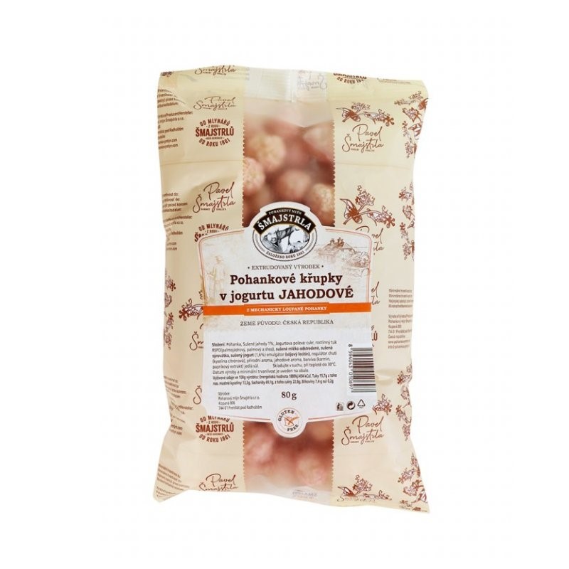 Pohánkové chrumky jahodové Šmajstrla 80 g Pohánkové chrumky jahodové Šmajstrla 80 g