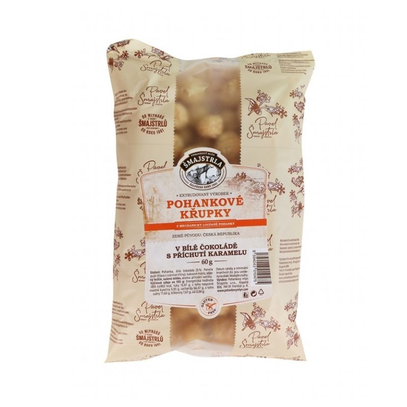 Pohánkové chrumky karamelové Šmajstrla 60 g Pohánkové chrumky karamelové Šmajstrla 60 g