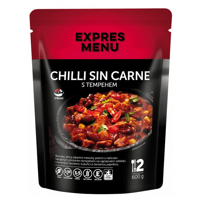 Chilli sin carne s tempehem 2 porce EXPRES MENU 600 g Chilli sin carne s tempehem 2 porce EXPRES MENU 600 g