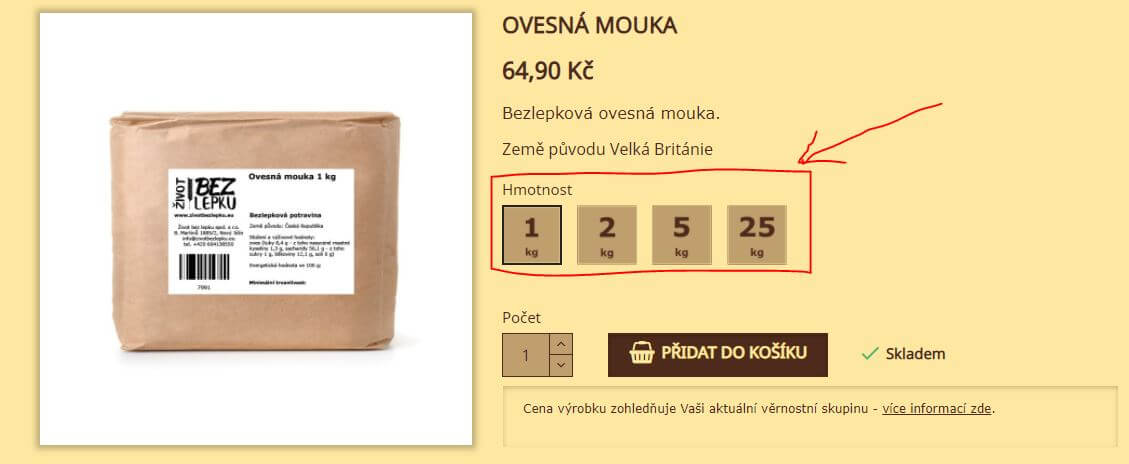 Výběr hmostnosti